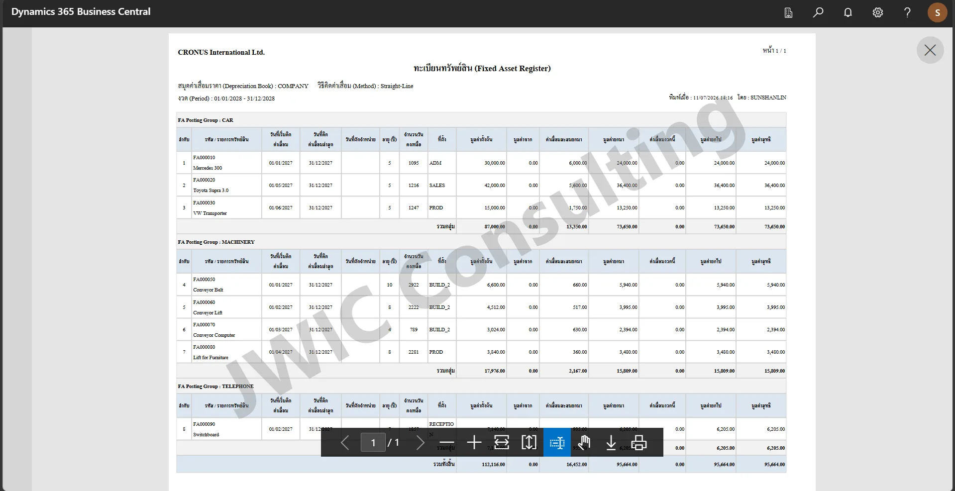 ทะเบียนทรัพย์สิน (Fixed Asset Register)